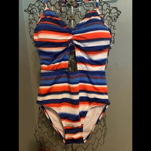 Red-white-blue one piece cut out swimsuit, Size small
